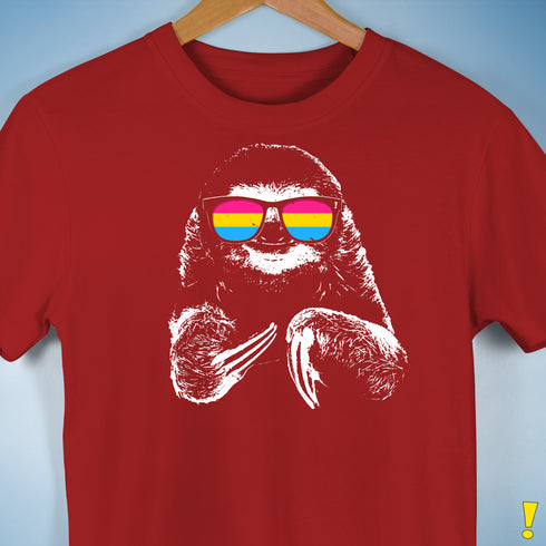 Pride Sloth Pansexual Flag Sunglasses Premium Unisex T-Shirt - Red